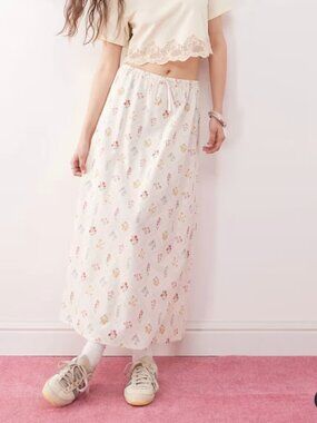 Miss Selfridge linen mix midi slip skirt